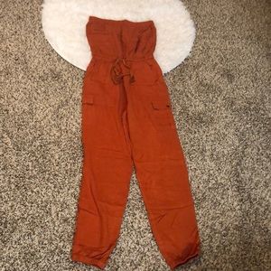 Orange Sleeveless Jumpsuit